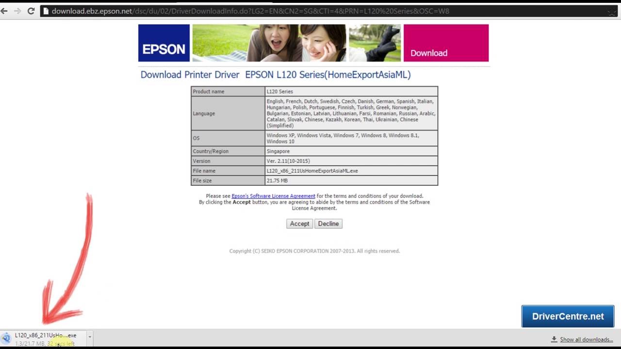 free download of epson l120 printer driver
